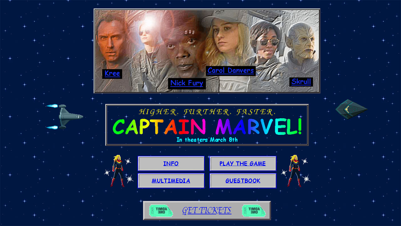Pagina web de Capitana Marvel