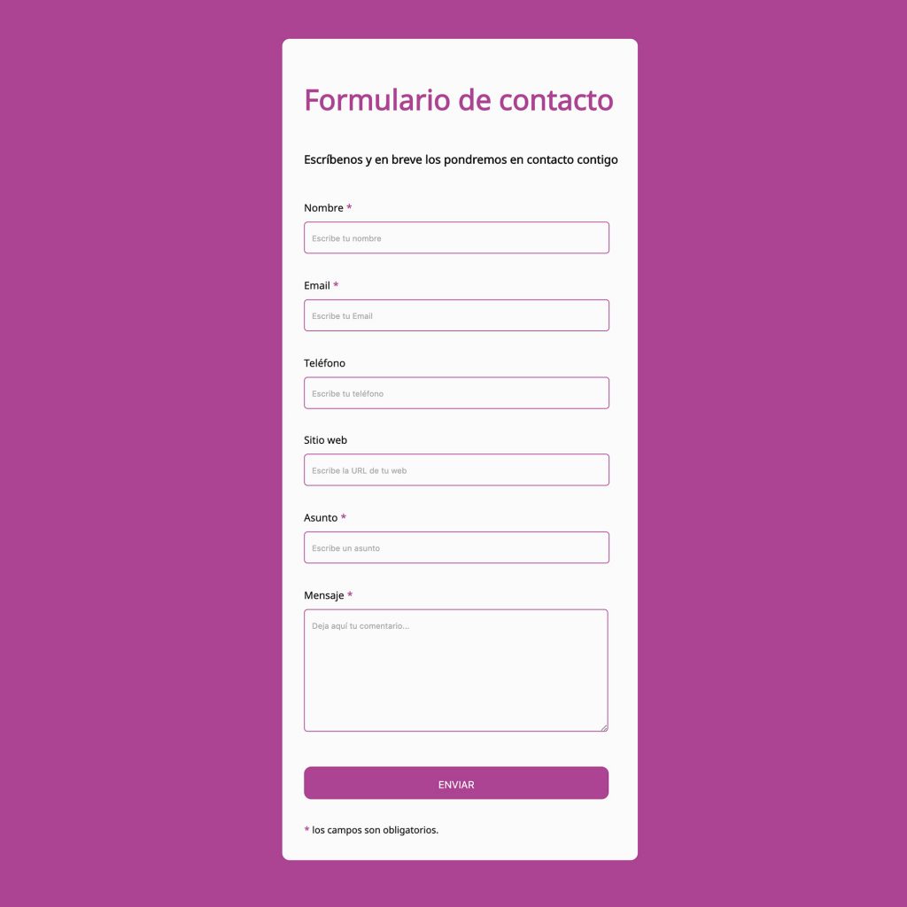 Formulario Contacto